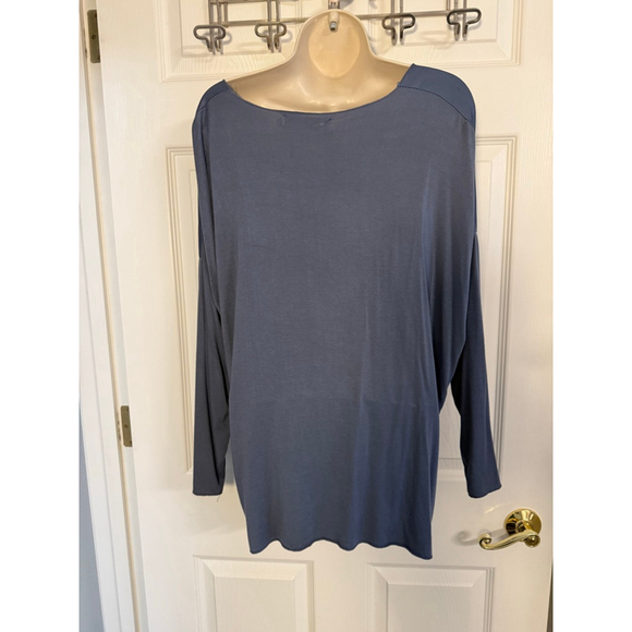 The Porter Collective Long Sleeve Silk Blend Blouse Blue Size Small - Picture 2 of 7